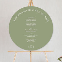 pour decisions bar sign olive green circle