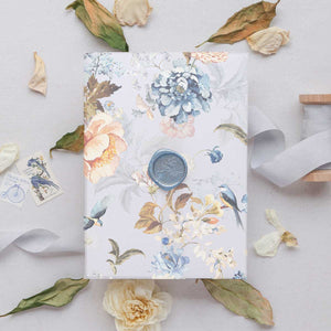 bridgeton inspired vointage floral invitation vellum wrap jacket