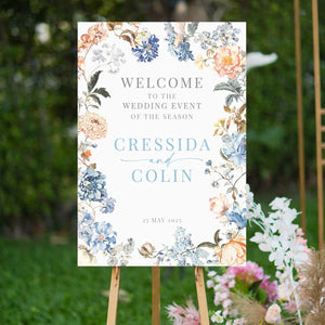 bridgeton inspired vintage floral wreath welcome sign floral frame