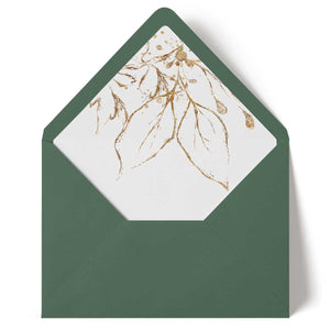 botanical gold envelope liner