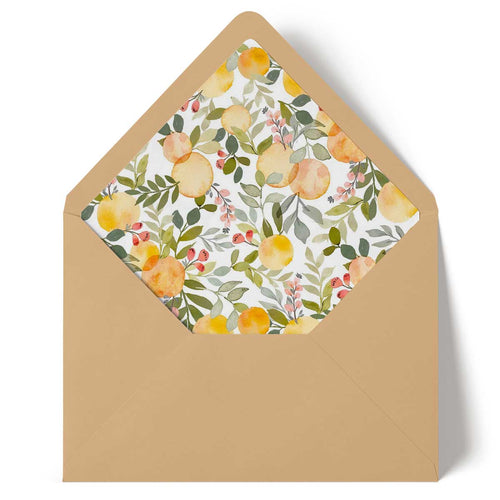 lemon and orange envelope liner