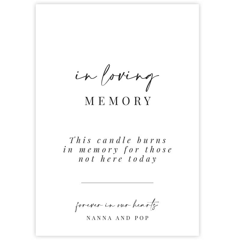 In Loving Memory Sign Wedding Stationery Pixel and Ink Designs