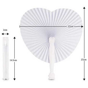 heart shape wedding fan measurements