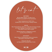 double arch menu card white ink print