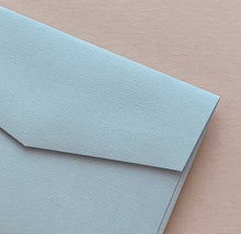 diy invitation paper coco linen bebe blue closeup