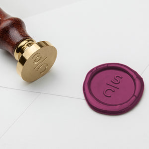 stacked initials custom wax stamp plum wax seal