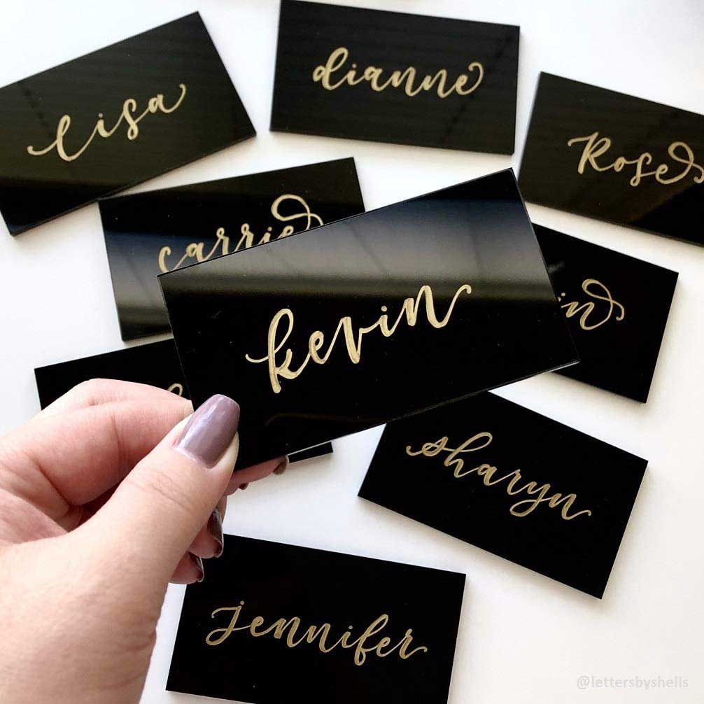 Acrylic Place Card Black