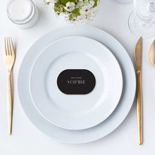 double arch place card white and black