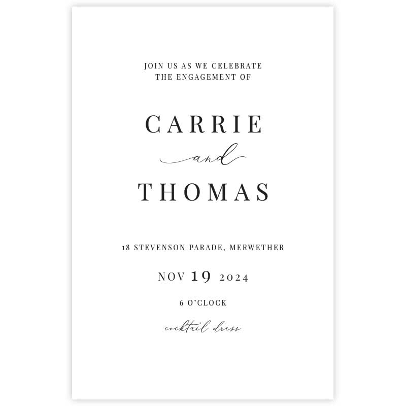 Engagement Invitation Event Stationery Pixel and Ink Designs