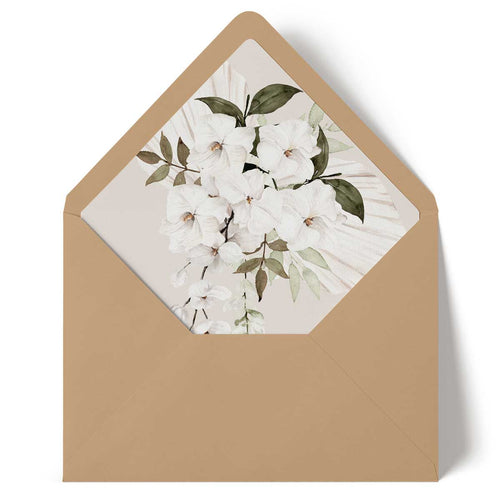 boho orchid envelope liner