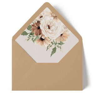 boho floral envelope liner