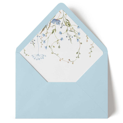 blue wild blooms envelope liner