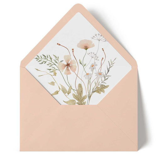 peach wild blooms envelope liner