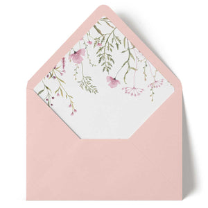 pink wild blooms envelope liner