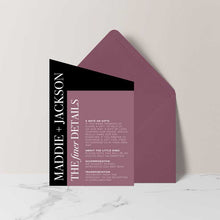 black and white modern wedding invitation