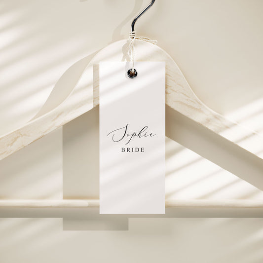 personalised wedding dress hanger tag