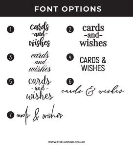 Wishing Well Decal Font Options