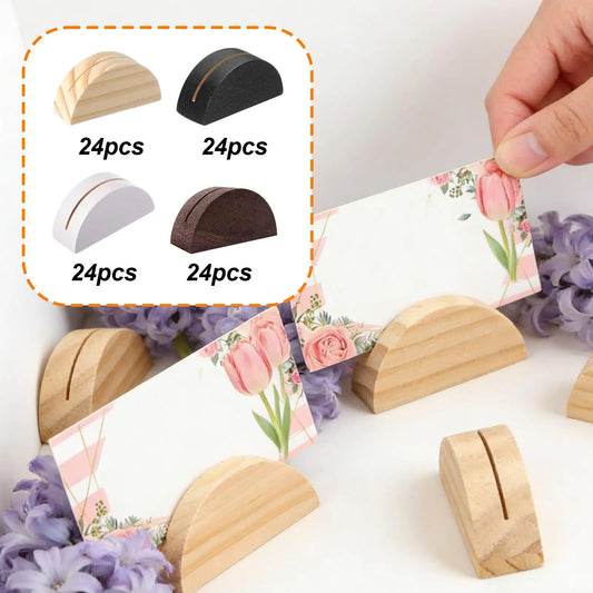 Wooden Place Card Holders – Set of 24