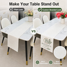 custom logo branded linen table runner