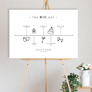 classic black and white wedding timeline order of events