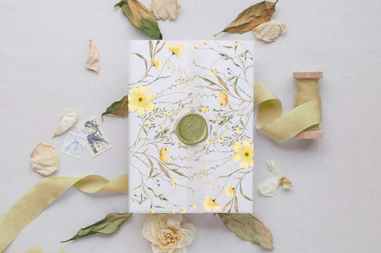 wild blooms yellow vellum wrap jacket