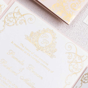 Luxurious Foil Pocket Fold Invitation Suite + Tag