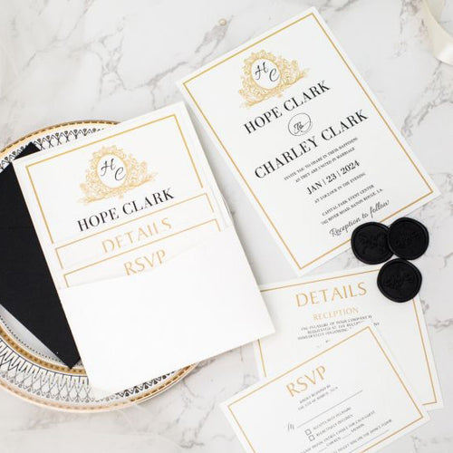 angle sleeve wedding invitation suite