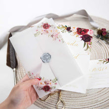 Marsala Flowers burgundy and pink peonie flowers on a vellum paper wrap jacket