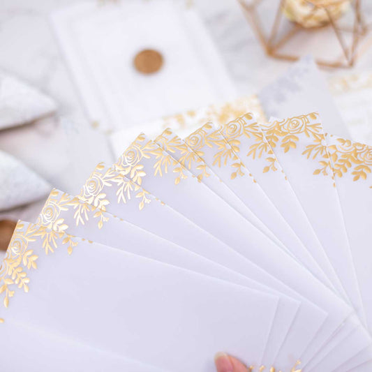 Roses Border Foil - Vellum Wrap Jacket