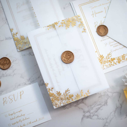 Roses Border Foil - Vellum Wrap Jacket