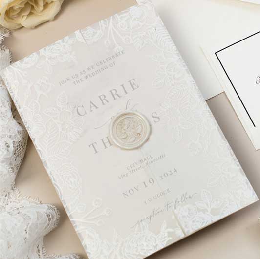 white floral vellum wrap
