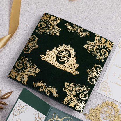 Luxurious Foil Pocket Fold Invitation Suite + Tag