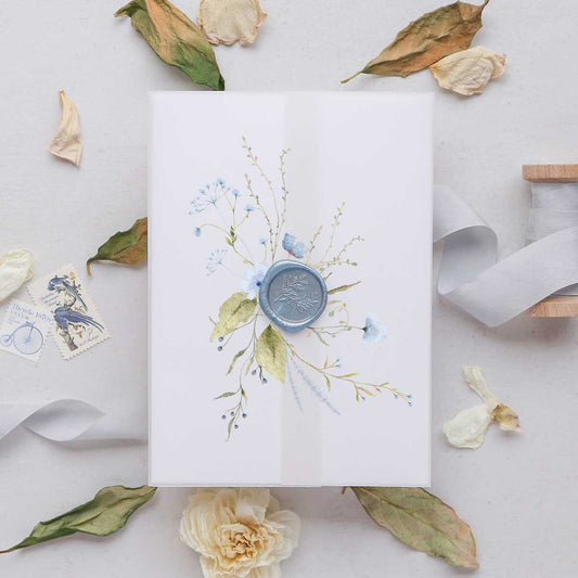 wild blooms blue vellum wrap jacket