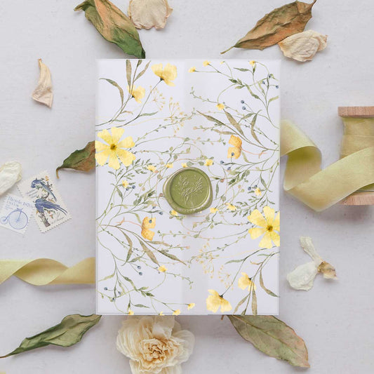 wild blooms yellow vellum wrap jacket