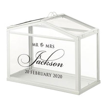 wishing well box with mr & mrs surname and wedding date