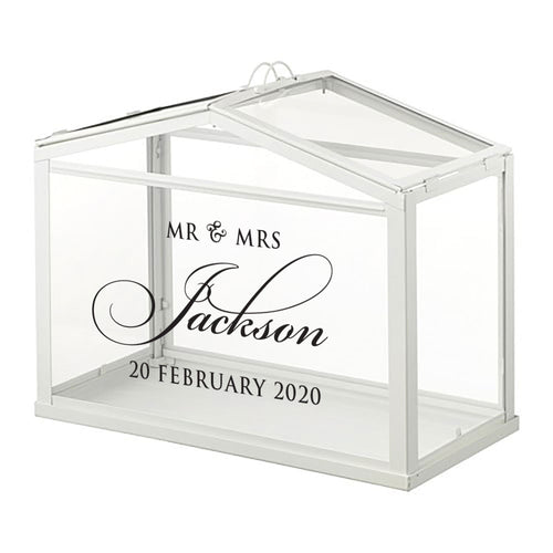 wishing well box with mr & mrs surname and wedding date