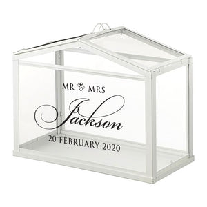 wishing well box with mr & mrs surname and wedding date