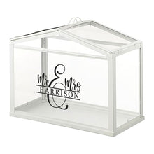 wishing well box with mr & mrs surname with ampersand the main feature