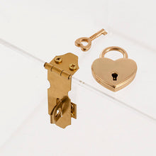 clear acrylic wishing well box gold padlock and key