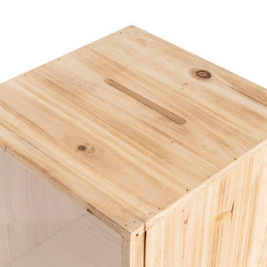 clear natural wood finish wishing well box slot