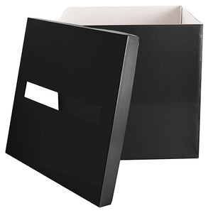 black cardboard wishing well box open