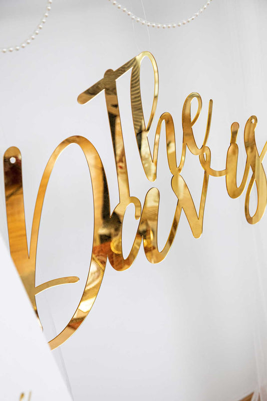 acrylic surname name plaque sign closeup
