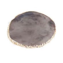 grey and gold agate coasters