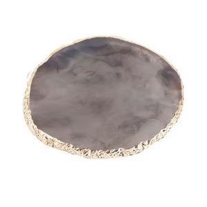 grey and gold agate coasters