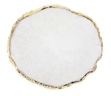 white and gold agate coasters