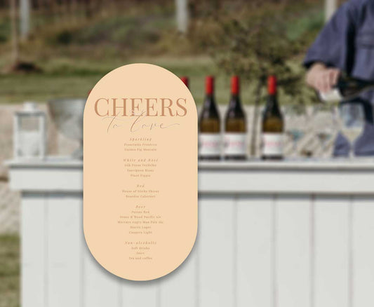 cheers to love bar sign double arch