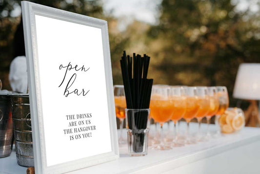Open Bar Hangover Script - Gen Bar Sign
