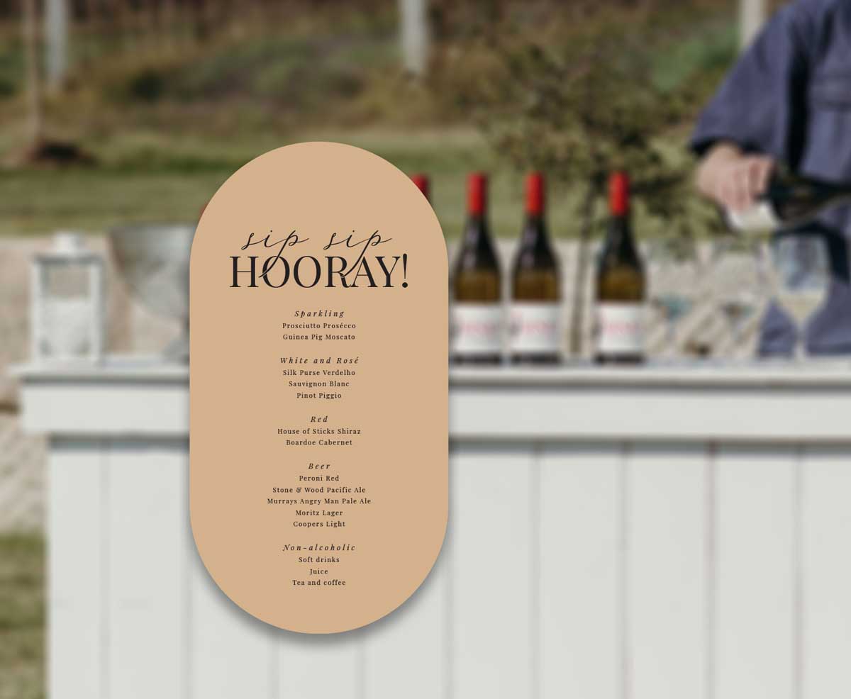 Sip Sip HOORAY  bar sign double arch