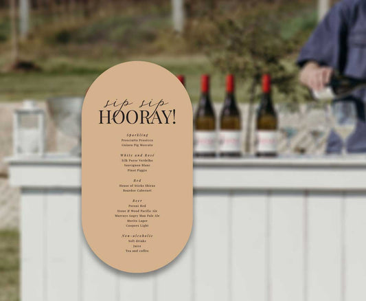 Sip Sip HOORAY  bar sign double arch