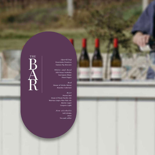 bar sign attached to bar lavender